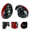 thumbnail image 2 of Black/Grey checkered Red Mirror Cover for MINI Cooper Hardtop F55 F56, 2 of 10