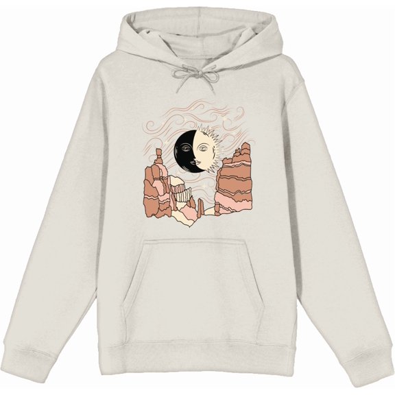 Celestial Tropics Canyon Adult Sand Long Sleeve Hoodie-Medium