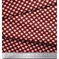 thumbnail image 3 of Soimoi Red Moss Georgette Fabric Pink Heart Print Fabric by the Yard 42 Inch Wide, 3 of 5