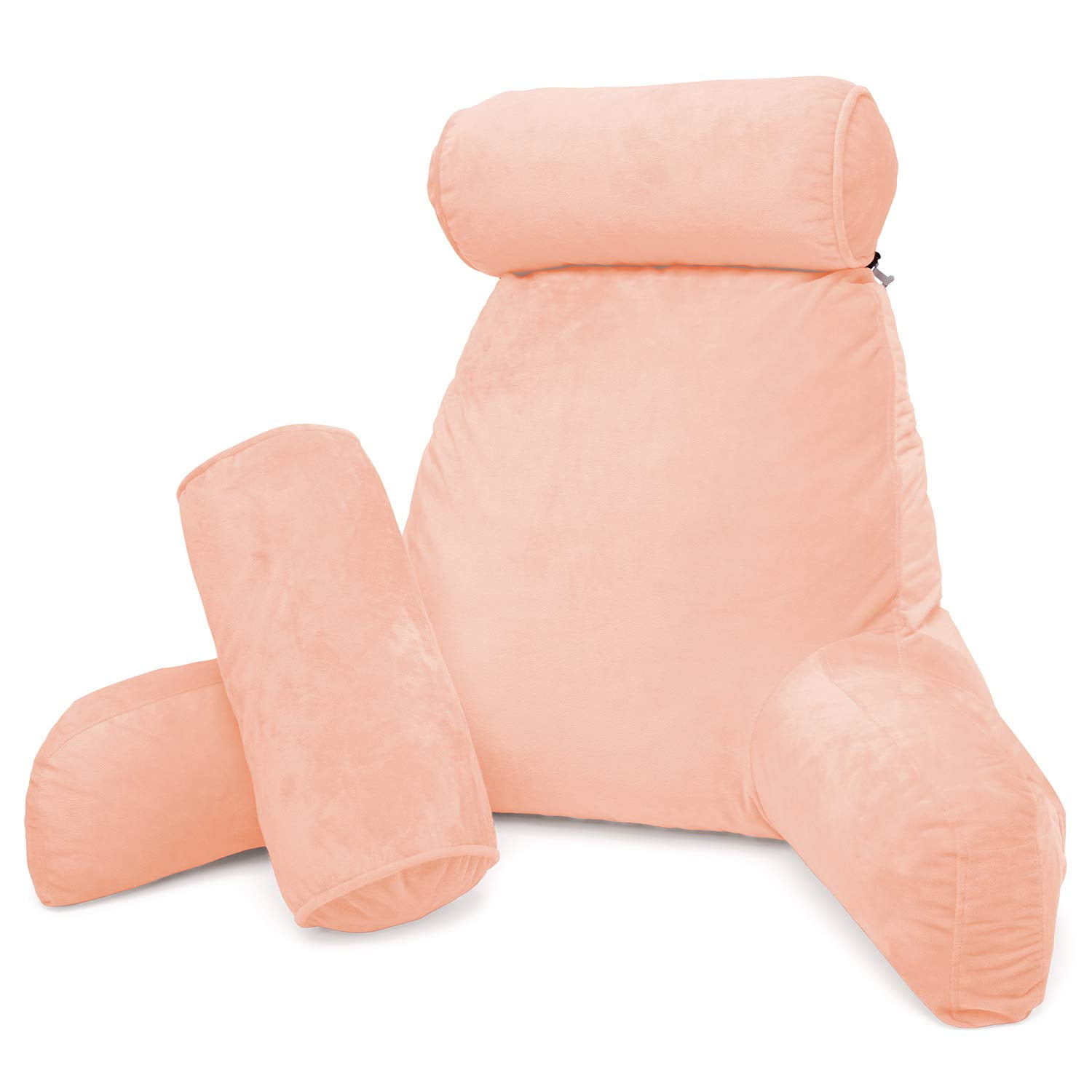 Plush Memory Foam Fill Big Backrest Reading Bed Rest Pillow with Arms 