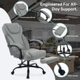 thumbnail image 5 of TMV Office Chair, Ergonomic Big and Tall Office Chair with Foot Rest, Executive Chair for Home Desk, Reclining High Back Leather Chairs with Lumbar Support，Grey, 5 of 7