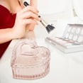 thumbnail image 6 of FacoFaco Heart Shape Cute Glass Jewelry Box with Lid, Pink, 6 of 8