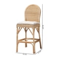 thumbnail image 5 of bali & pari Bilu Bohemian Natural Rattan 2-Piece Bar Stool Set, 5 of 9