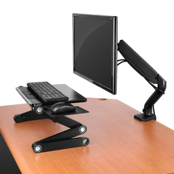 Single Computer Monitor Arm Mount With 2 Usb Ports Ergonomic