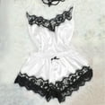 thumbnail image 3 of Mrat Sleepwear Sets for Women 2PC Lingerie Nightdress Nightgown Cosplay Lingeries Cute Lingerie Set Lingerie Outfits Sleepwear Set White_K XXL, 3 of 3