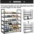 thumbnail image 4 of AGASY 6 Tiers Metal Shoe Rack, Adjustable Shoe Shelf Storage Organizer Boot & Shoe Storage for Entryway, Hallway, Living Room, Closet, Black - Easy Assembly (Black), 4 of 7