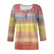 thumbnail image 5 of Fiudx Ropa de Mujer Blusa de Manga 3/4 a La Moda para Mujer, Camiseta Estampada, Top Informal, 5 of 5