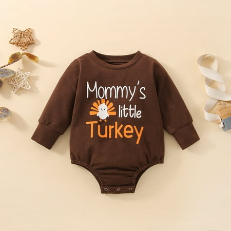 

NIUREDLTD Toddler Kids Girls Boys Thanksgiving Letters Turkey Prints Romper Jumpsuit Cloths
