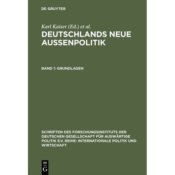 Schriften Des Forschungsinstituts Der De Grundlagen, Book 59, (Hardcover)
