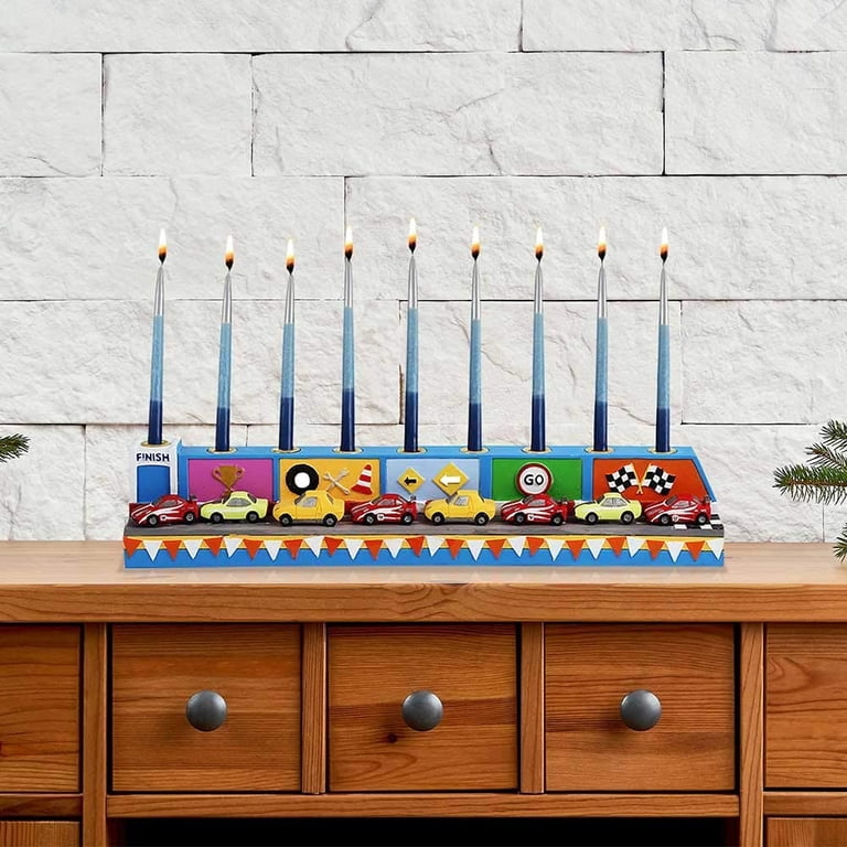 Racing Cars Menorah Racetrack Candle Holder for Kids photo 2