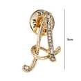 thumbnail image 6 of Xinyolin Badge Pin Shiny Rhinestones High Gloss Geometric Personality Dress Up Jewelry 26 English Letters Lapel Pin Women Jewelry, 6 of 8
