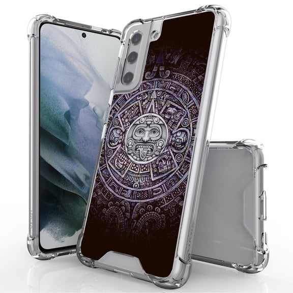 ANJ  Hybrid Slim Hard Back Cover Case Flexible Bumper for Samsung Galaxy S21 - Mayan Calendar