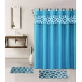 thumbnail image 3 of Bathroom Collection Geometric Home Decor Aqua Geometric 100% Polyester Shower Curtain & Liner Type 72 x 72 Inch 15 Count, 3 of 5
