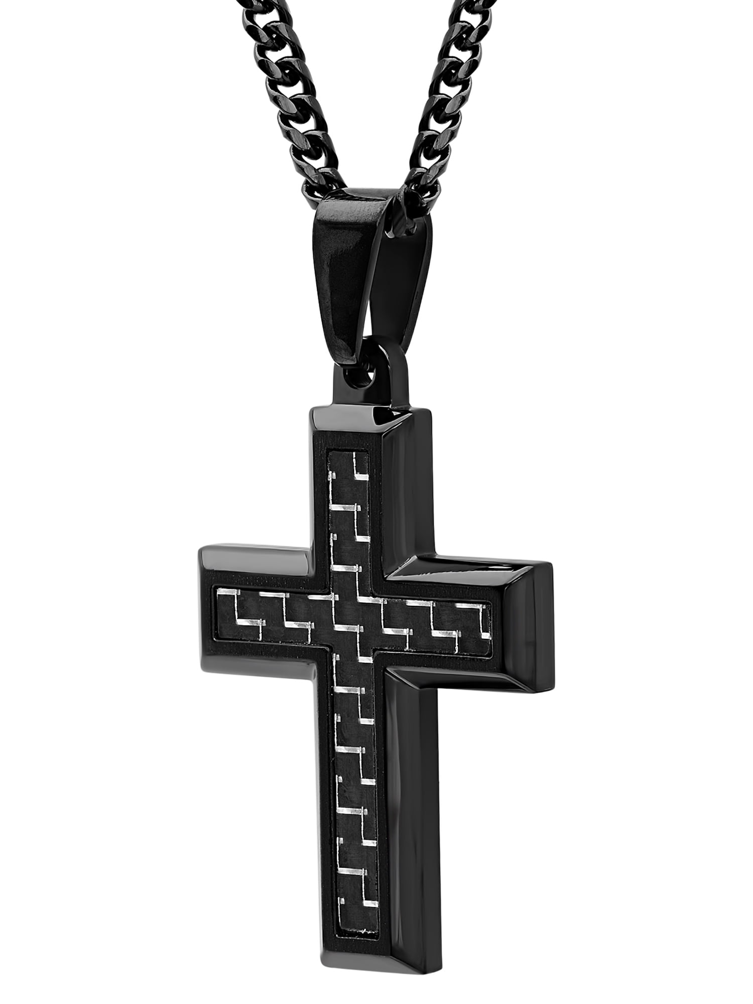 mens black cross pendant