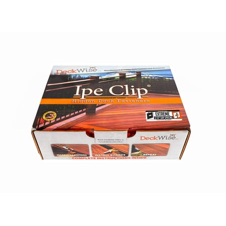DeckWise (Black) Ipe Clip Extreme Hidden Deck Fasteners, 3/32" Spacing, Includes Stainless Steel Black #8x2" Trim-Head Screws for 100 Sq. Ft. of AD Hardwood or Thermal Wood Decks (175 ct. Kit)