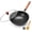 11"wok, variant on Carbon Steel Mini Wok, Flat Bottom Small Stir Fry Pan for Servings, Uncoated Textured Wok for Gas, Electric, Ceramic & Induction Stoves, with Lid & Spatula