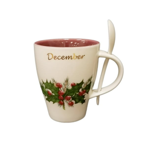 December Holly Cup and Spoon Set