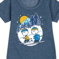 thumbnail image 3 of Peanuts - Charlie Brown And Linus Skiing - Toddler And Youth Girls Fleece Dress, 3 of 6
