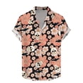thumbnail image 3 of Camisas vintage con estampado floral de calaveras para hombre, divertidas camisetas de manga corta con estampado de calaveras en 3D, camisas hawaianas con solapa estampada para hombre, 3 of 4