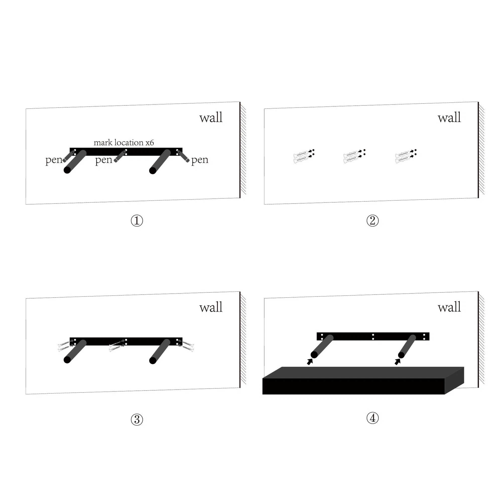 18.11'' Floating Wall Shelves with Built-in LED Lighting, Black MDF Storage Shelf with Invisible Brackets for Bathroom, Bedroom, Living Room, Kitchen