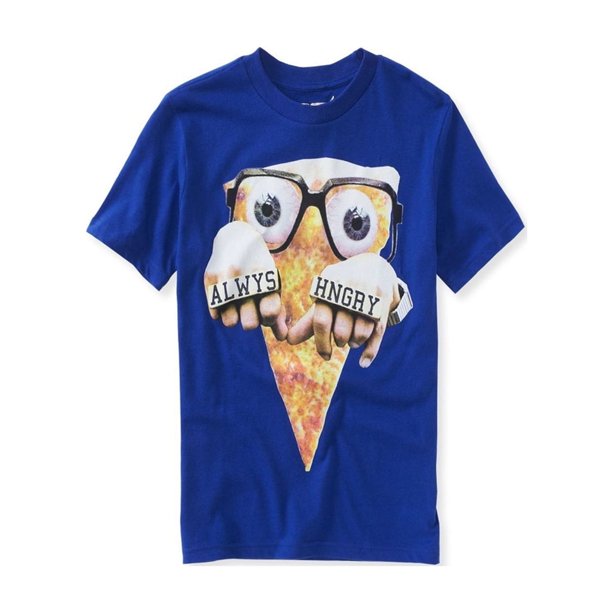 Aeropostale Boys Always Hungry Graphic T-Shirt, Azul, S (8)