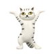thumbnail image 1 of Bolígrafo de gato de baile, soporte para bolígrafo para gafas, decoración de estantería para el hogar, estatua de gatito animal, decoración de escrito Gris Baoblaze Escultura de estatua de gato, 1 of 7