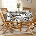 thumbnail image 2 of Halloween Tablecloth 60x60 Inch, Spider Web Pattern Cobweb Scary Themed Washable Table Cover for Party Picnic Dinner Decor, 2 of 6
