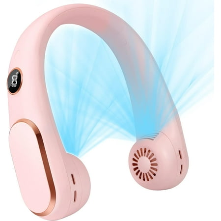 

Neck Fan Neck Fans Portable Rechargeable with LED Display Bladeless Neck Fan with Strong Wind for Women and Men Personal Fan for Outdoor Travel and Indoor ()