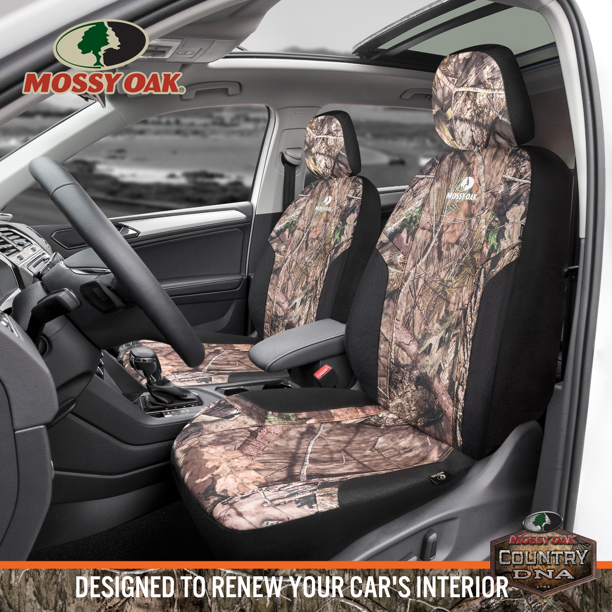 MOSSY Oak Low Back Camo Seat Covers, Airbag Compatible, Universial Fit - Made with Premium Rip-Stop Oxford Fabric