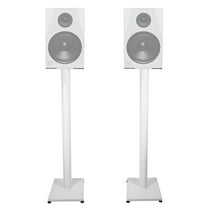 Pair Rockville RS37W 37" Steel Bookshelf Speaker/Studio Monitor Stands in White