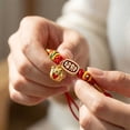 thumbnail image 3 of Gardjoe Hand Woven Red String Pet Collar with Gold Fortune Plate and Paw Pendant for Lucky New Year Cat Small Dog Gift, 3 of 5