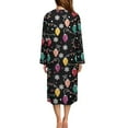 thumbnail image 2 of Xoenoiee Christmas Bulb Snowflake Print Women Zipper Robe Xmas Long Sleeve House Coats Robes Round Neck Bathrobe with Pockets Comfy Nightgown Sleepwear Plus Size, Size 4XL, 2 of 7