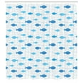 thumbnail image 2 of Ambesonne Fish Shower Curtain, Geometric Net Design Dots, 69"Wx84"L, Blue Pale Blue White, 2 of 2