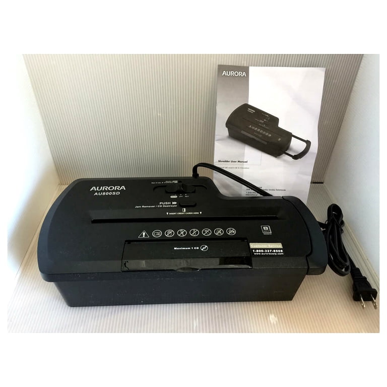 Aurora 8-Sheet Strip-cut Paper Shredder, CD Destroyer, without