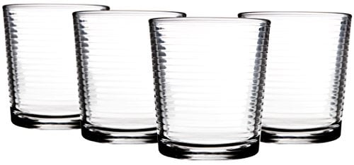 Palais Glassware Striped Collection; Striped Clear Glass Set 