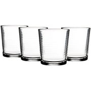 Palais Glassware Striped Collection; Striped Clear Glass Set - Set of 4 - 13 OZ DOF Glasses