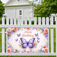 thumbnail image 6 of Decorative Design Happy Birthday Banner Butterfly Theme Floral Pattern for Garden Party Celebration, 6 of 7