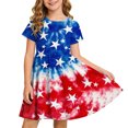 thumbnail image 2 of Amidoa Girl Dresses Swing A-Line Short Sleeve 4th of July Dress Summer Casual Sundress for Kids Multicolor Size 5T, 2 of 9