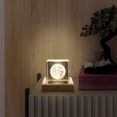thumbnail image 4 of ifundom 1 Ensemble de Base de Lampe LED Ronde Base en Bois Éclairée Support Kaki pour Fête, 4 of 5