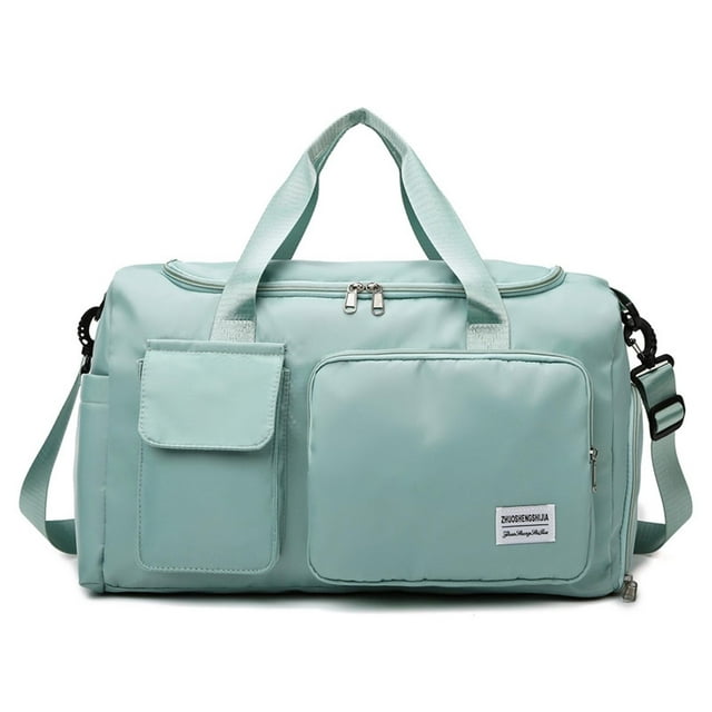 LHSHID Large Foldable Travel Duffel Bag, Sports Tote Gym Bag with Wet Pocket, Carry on Hospital Bags, Shoulder Weekender Overnight Bag for Women and Men