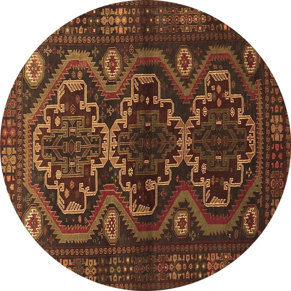Ahgly Company Indoor Round Persian Brown Traditional Area Rugs, 5' Round