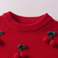 thumbnail image 4 of Cethrio Girls Crew Neck Sweaters, Fall Winter Pullover Long Sleeve Knitted Girls Clothing Red Size 3-6 Months, 4 of 6