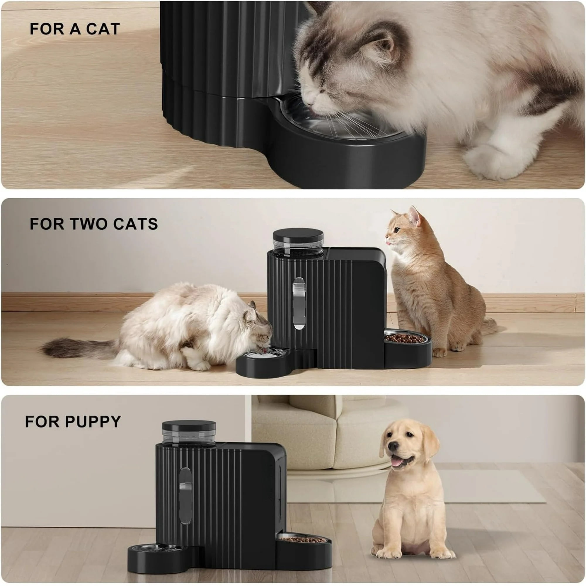 Nomipaw Gravity Automatic Food Feeder and Water Dispenser, 0.8Gal Large Capacity, 2 in 1 Set, 304 Stainless Steel Bowl, Removable and Washable