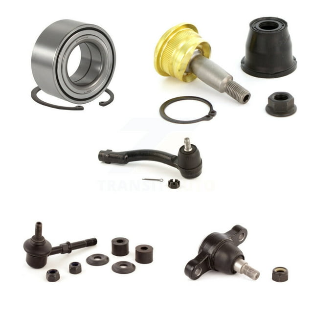 Transit Auto Front Left (Driver Side) Wheel Bearing Suspension Upper Lower Ball Joint Outer Tie Rod End & Sway Bar Stabilizer Link Kit (5Pc) for Car Hyundai Sonata Kia Optima XG350 Magentis K7T-103638