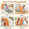 thumbnail image 6 of Kadyn Toddler Slide Kids Slide, 4 in 1 Indoor Slide for Kids Age 3+ Years with Basketball Hoop and Rings, Orange, 6 of 10