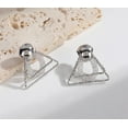 thumbnail image 4 of Clip on1 1/4" silver or gold layered triangle and mesh earrings, 4 of 5