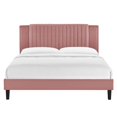 thumbnail image 4 of Platform Bed Frame, Tufted, Rivet Nailhead, Full Size, Pink, Velvet, Mid Century Bedroom, Modern Contemporary Boutique HB35610, 4 of 8