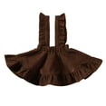 thumbnail image 1 of Toddler Baby Girls Corduroy Suspender Skirt Ruffle Hem Solid Color Sleeveless Strap Overall Dress, 1 of 6