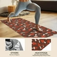 thumbnail image 4 of Red Mushroom White Brown Pattern Hot Yoga Mat Towel Non Slip for Hot Yoga - Quick-Drying Yoga Mat Cover with 4 Corner Pockets with Travel Bag - Hot Yoga Towel Non Slip 70"x26", 4 of 6