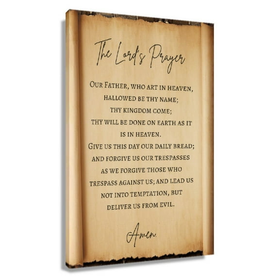 The Lord's Prayer Wall Art Bible Verse Poster For Bedroom Giclee Canvas Prints Photo Painting For Office Vintage Unframed 12x18 in